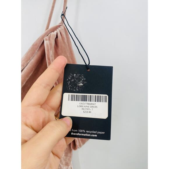 reformation 2 lorraine dress blush velvet - Picture 7 of 7